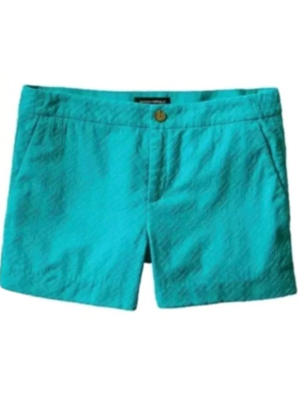 BANANA REPUBLIC Factory Hampton Fit Shorts Teal Blue Green Geometric Embroidered